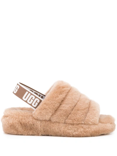Ugg Fluff Yeah Slingback Sandals In Yellow