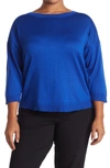 Cable & Gauge Gauge Drop Shoulder Pullover In 20753-angel Fish Blu