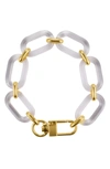 Adornia Lucite Statement Chain Bracelet In Yellow