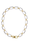 Adornia Lucite Link Necklace In Yellow