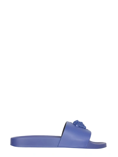Versace La Medusa Slides In Blue