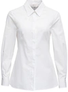 ALEXANDER MCQUEEN WHITE FLARED COTTON POPLIN SHIRT WITH BACK LACES,677540QAAAD9000