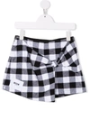 MSGM KIDS SHORTS WITH WHITE AND BLACK GINGHAM MOTIF,MS027860 200