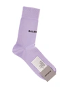 BALENCIAGA WOMAN LILAC SOCKS WITH LOGO,530181-368B8 5360