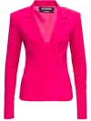 JACQUEMUS LA VESTE OBIOU PINK WOOL BLAZER,213JA02213103450PINK