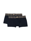 VERSACE BI-PACK BOXER SHORTS W/BAROQUE PRINTING ON ELASTIC WAIST,AU10181.A232741 A80G BLACK GOLD