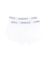 Versace Bi-pack Boxer In Essential Bi-stretch Cotton In Z White White