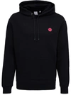 ASPESI BLACK COTTON HOODIE WITH PATCH,AY28L67285241