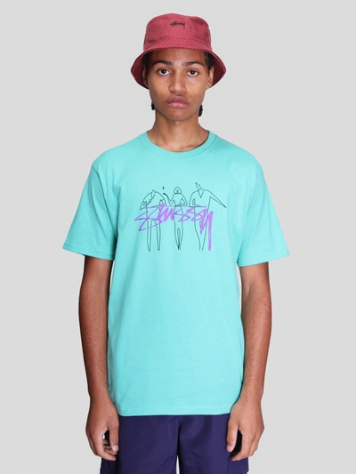 Stussy 3 People Logo T-shirt In Green