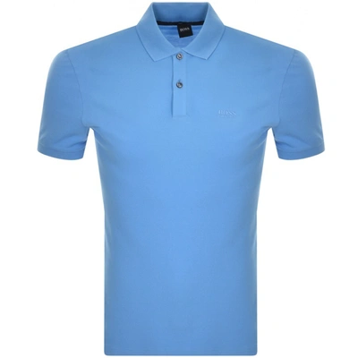Boss Business Boss Pallas Short Sleeved Polo T Shirt Blue