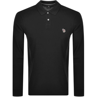 Paul Smith Ps By  Long Sleeved Polo T Shirt Black