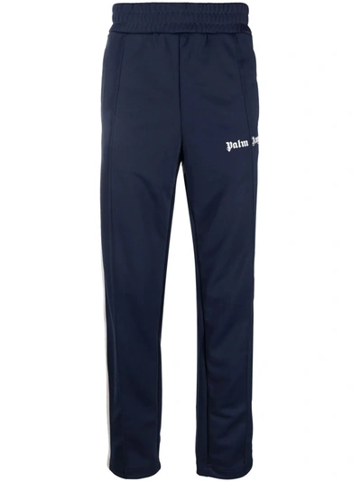 Palm Angels Side-stripe Track Pants In Navy Blue White