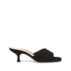 Schutz Dethalia Straw Womens Square Toe Casual Slide Sandals In Black