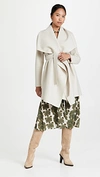 HARRIS WHARF LONDON WOMEN BLANKET COAT CREAM,HARRI30151