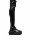 Casadei C-chain Black Vegan Leather Boots In Black