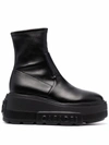 Casadei C-chain Platform Ankle Boots In Black