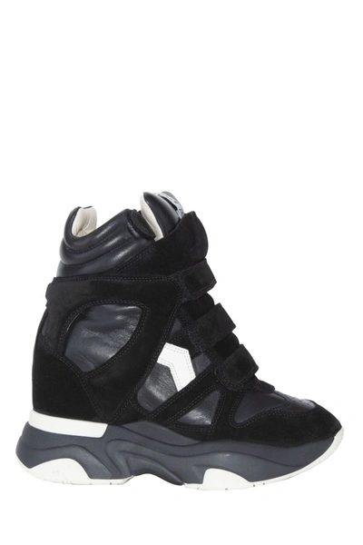 Isabel Marant Balskee Leather And Suede High-top Wedge Sneakers In Black