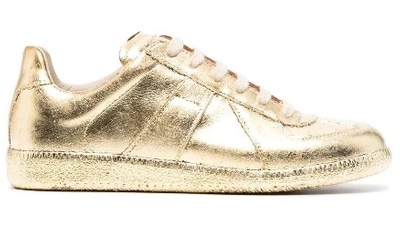 Maison Margiela 金色 Replica 金属感运动鞋 In Gold