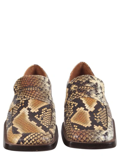 Miista Crimson Snake-effect Leather Loafers In Sand