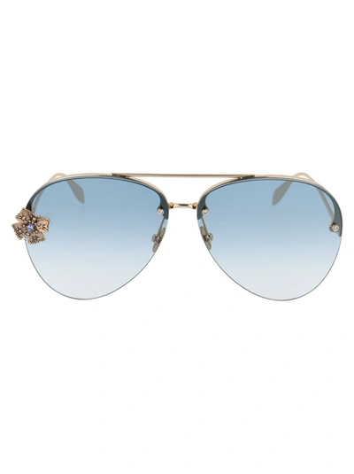 Alexander Mcqueen Am0272s Sunglasses In Gold