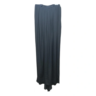 Pre-owned Just Cavalli Silk Maxi Skirt In Black