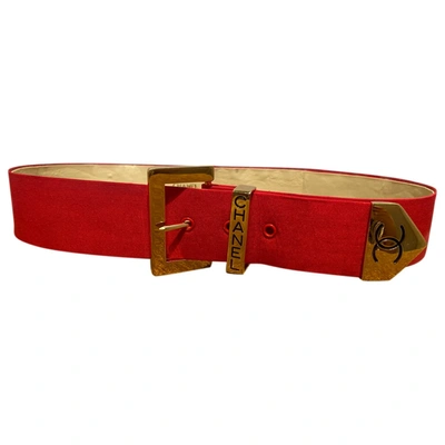 Pre-owned Chanel Cloth Belt In Red