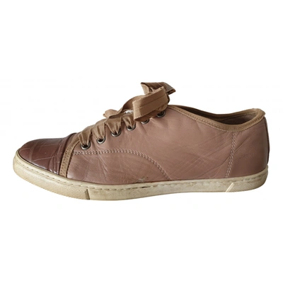 Pre-owned Lanvin Leather Trainers In Pink