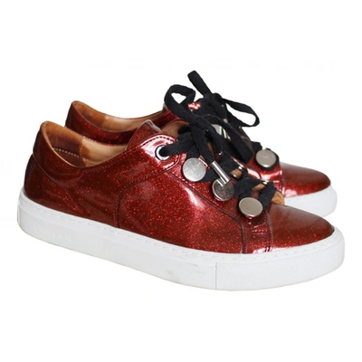 Pre-owned Carven Patent Leather Trainers In Red