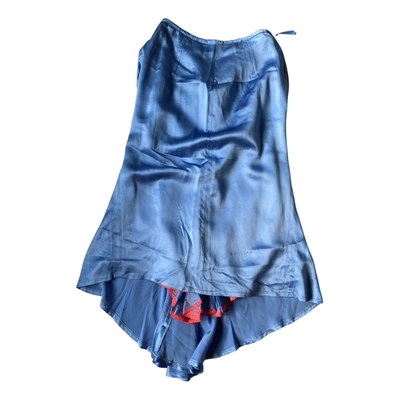 Pre-owned Paul Smith Silk Mid-length Skirt In Blue