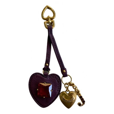 Pre-owned Juicy Couture Leather Key Ring In Purple