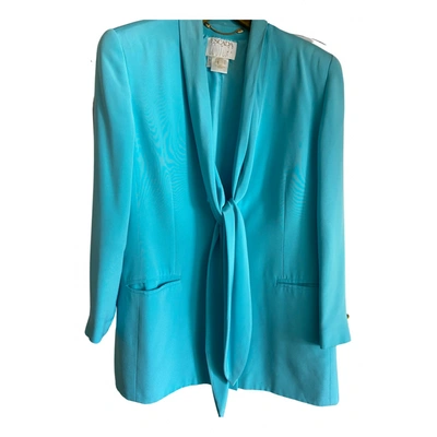 Pre-owned Escada Silk Blazer In Turquoise