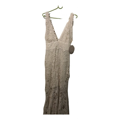 Pre-owned Maria Lucia Hohan Lace Mid-length Dress In Ecru