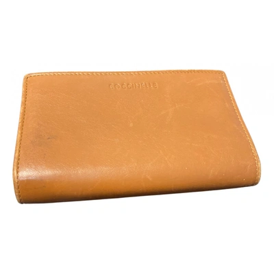 Pre-owned Coccinelle Leather Card Wallet In Yellow