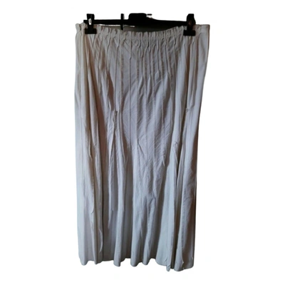 Pre-owned Camomilla Maxi Skirt In White