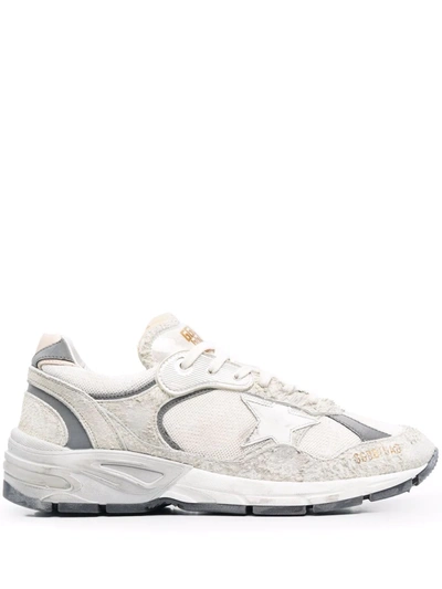 Golden Goose Running Dad Net And Suede Upper Leather Star And H In Multi-colored