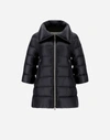 Herno Puffer Front Zipped Coat In Black