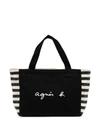 AGNÈS B. LOGO-PRINT STRIPED TOTE BAG