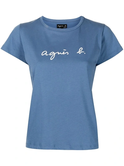 Agnès B. Logo-print T-shirt In 蓝色