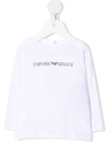 Emporio Armani Logo-print Cotton T-shirt In 白色