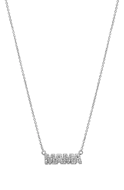 Adornia Swarovski Crystal Mama Necklace In Silver