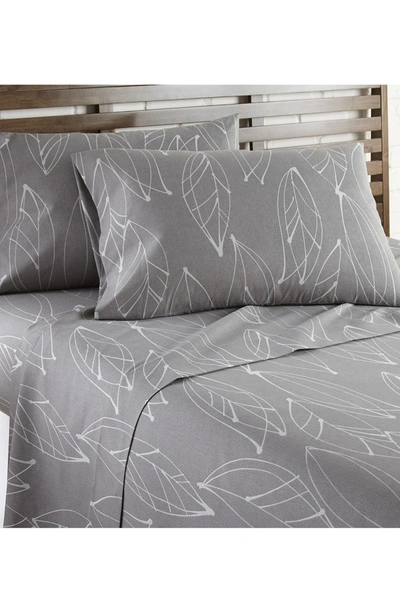 Southshore Fine Linens Premium Collection Ultra Soft Botanical Forest Sheet Set In Modern Foliage Grey