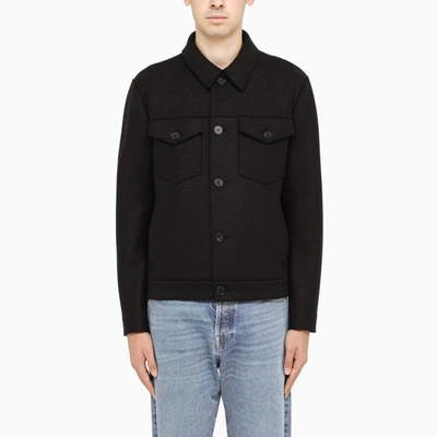 Harris Wharf London Felted Virgin Wool Jacket In Black