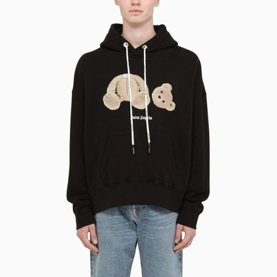 Palm Angels Black Bear Hoodie In Black Brown