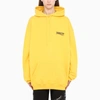 BALENCIAGA YELLOW LOGO-EMBROIDERY HOODIE,578135TKVI9-J-BALEN-7442