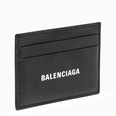 Balenciaga Black Card Holder With Logo Print