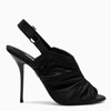 DOLCE & GABBANA BLACK RUFFLED HIGH SANDALS,CG0493AQ031-J-DOLCE-8B956