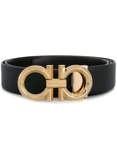 Ferragamo Salvatore  Gancini Reversible Belt In Black