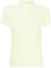 Alexander Wang Mock-neck Velour Top In Yellow