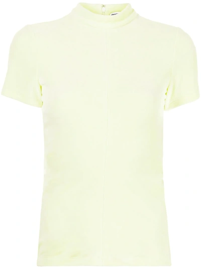 Alexander Wang Mock-neck Velour Top In Pastel Yellow