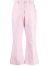 MSGM PRESSED-CREASE COTTON TAILORED TROUSERS